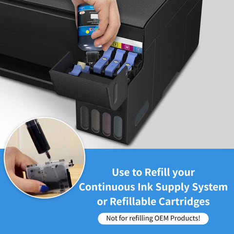 100ml Matte Black Universal Dye Ink Refill Bottle for Epson, Canon, HP, Brother and all Major Brand Inkjet Printers