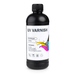 UV Varnish Transfer Printer Ink 500mL Bottle Refill Soft Ink Premium Ultraviolet Curable Direct to Film Printing AB Film Sticker Decal Custom Logo Branding Drink Glass Bottles, Phone Cases, ETC