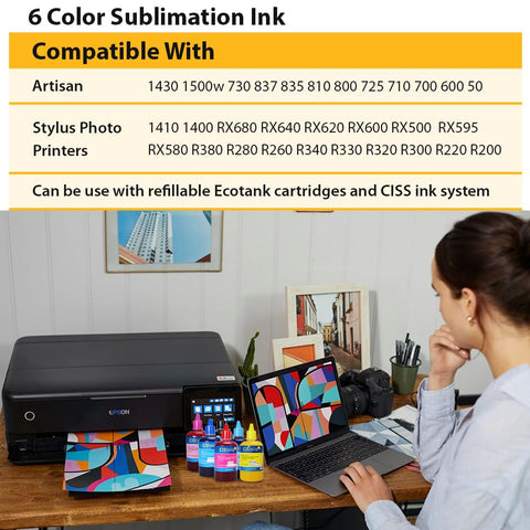100ml Sublimation Ink Refill Bottle for EcoTank, Supertank, Artisan Inkjet Printers