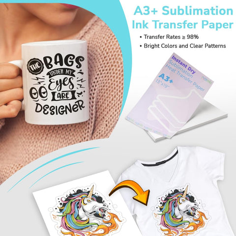 13" x 19" Thick Sublimation Inkjet Heat Transfer Paper  - 100 Sheets