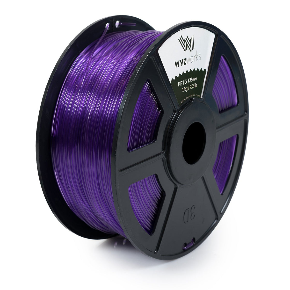WYZworks PETG 1.75mm (Purple) Premium 3D Printer Filament - Dimensional Accuracy +/- 0.05mm 1kg / 2.2lb + [ Multiple Color Options Available ]