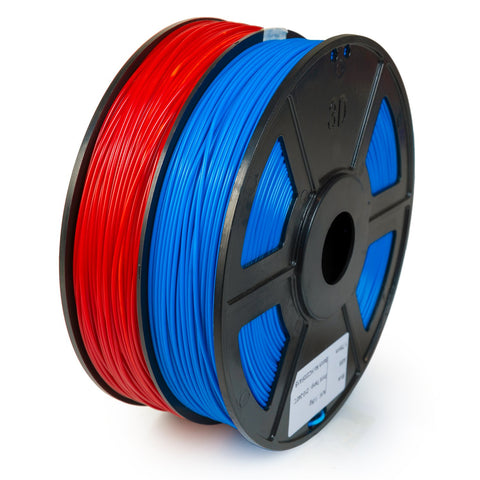 WYZworks PLA 1.75mm Premium Thermoplastic Polylactic Acid 3D Printer Filament - Dimensional Accuracy +/- 0.05mm 1kg / 2.2lb [ Multiple Color Options Available ] (RED & Blue)