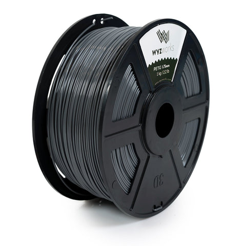 WYZworks PETG 1.75mm (Light Gray) Premium 3D Printer Filament - Dimensional Accuracy +/- 0.05mm 1kg / 2.2lb + [ Multiple Color Options Available ]