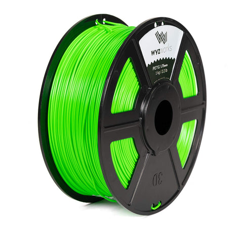 WYZworks PETG 1.75mm (Fluorescent Green) Premium 3D Printer Filament - Dimensional Accuracy +/- 0.05mm 1kg/2.2lb + [ Multiple Color Options Available ]
