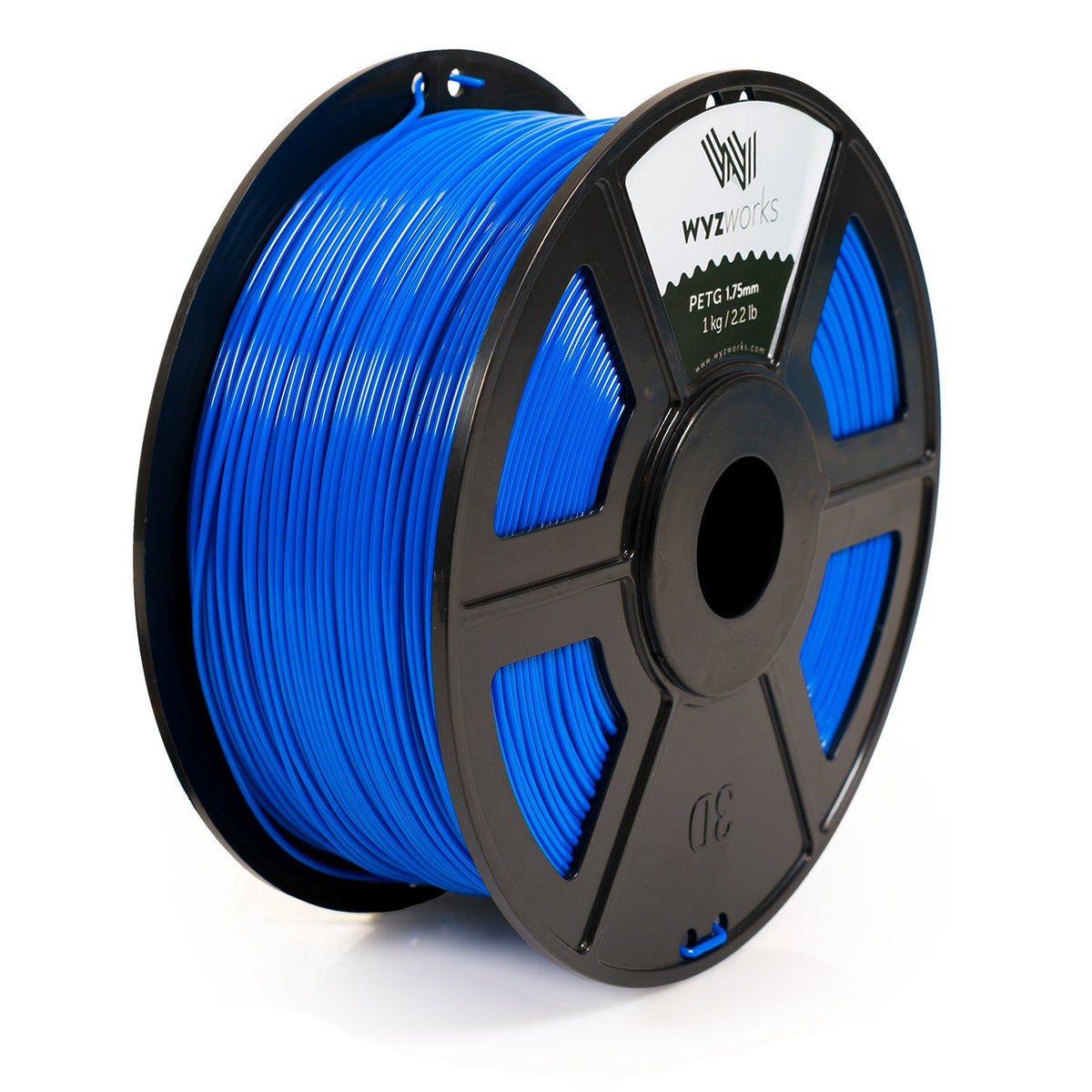 WYZworks PETG 1.75mm (Blue) Premium 3D Printer Filament - Dimensional Accuracy +/- 0.05mm 1kg / 2.2lb + [ Multiple Color Options Available ]