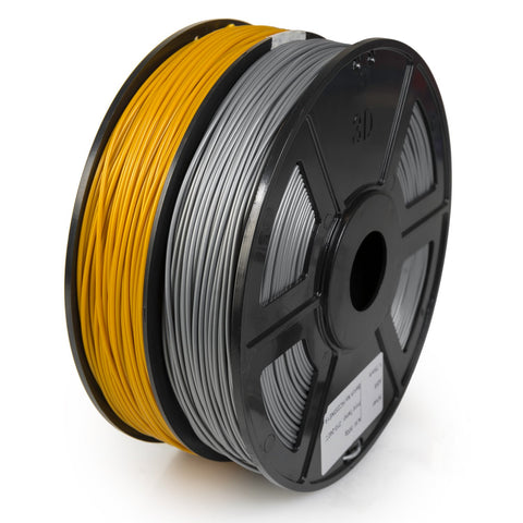 WYZworks PLA 1.75mm Premium Thermoplastic Polylactic Acid 3D Printer Filament - Dimensional Accuracy +/- 0.05mm 1kg / 2.2lb [ Multiple Color Options Available ] (Silver & Gold)