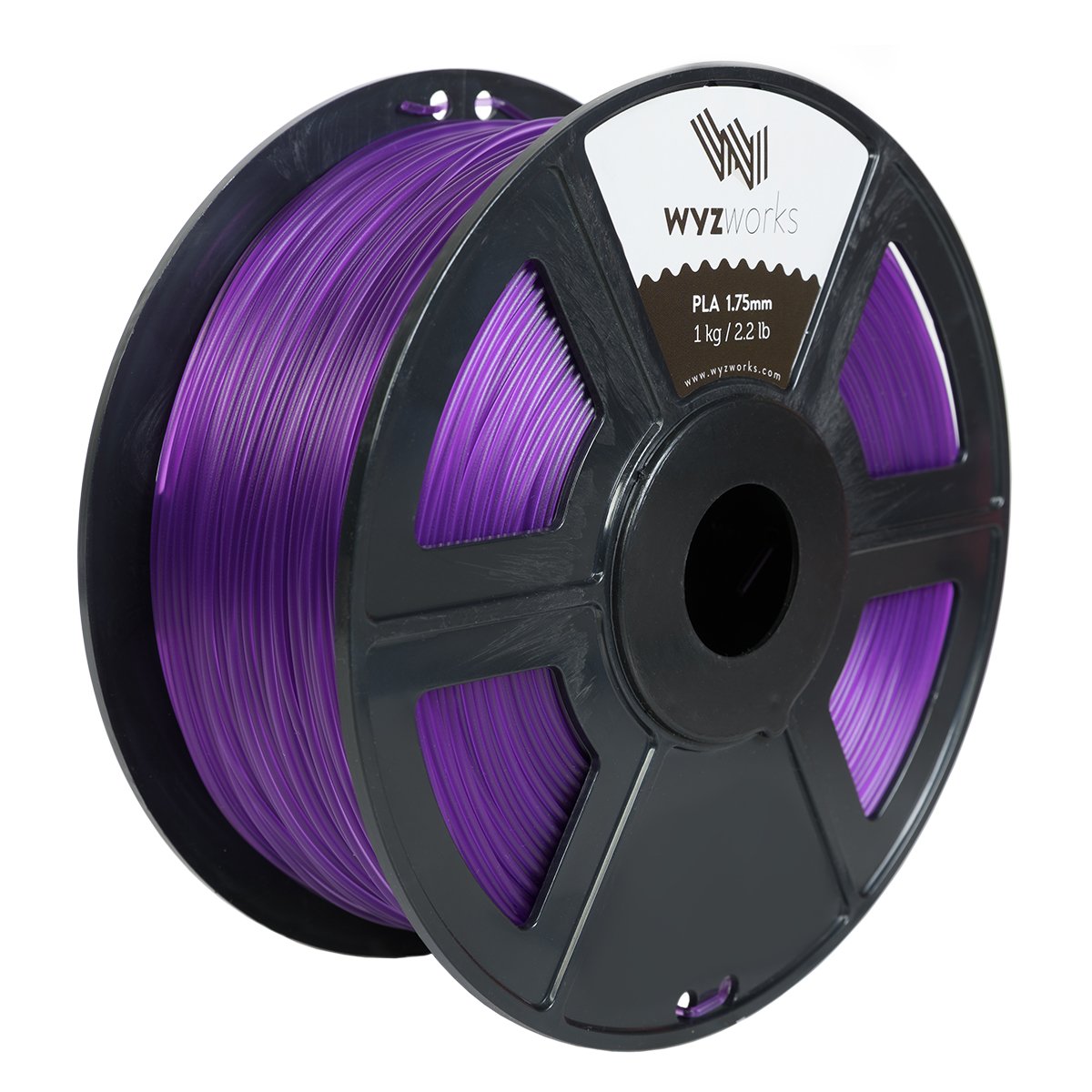 WYZworks PLA 1.75mm [ TRANSLUCENT PURPLE ] Premium Thermoplastic Polylactic Acid 3D Printer Filament - Dimensional Accuracy +/- 0.05mm 1kg / 2.2lb + [ Multiple Color Options Available ]