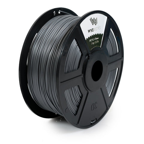 WYZworks PETG 1.75mm (Silver) Premium 3D Printer Filament - Dimensional Accuracy +/- 0.05mm 1kg / 2.2lb + [ Multiple Color Options Available ]
