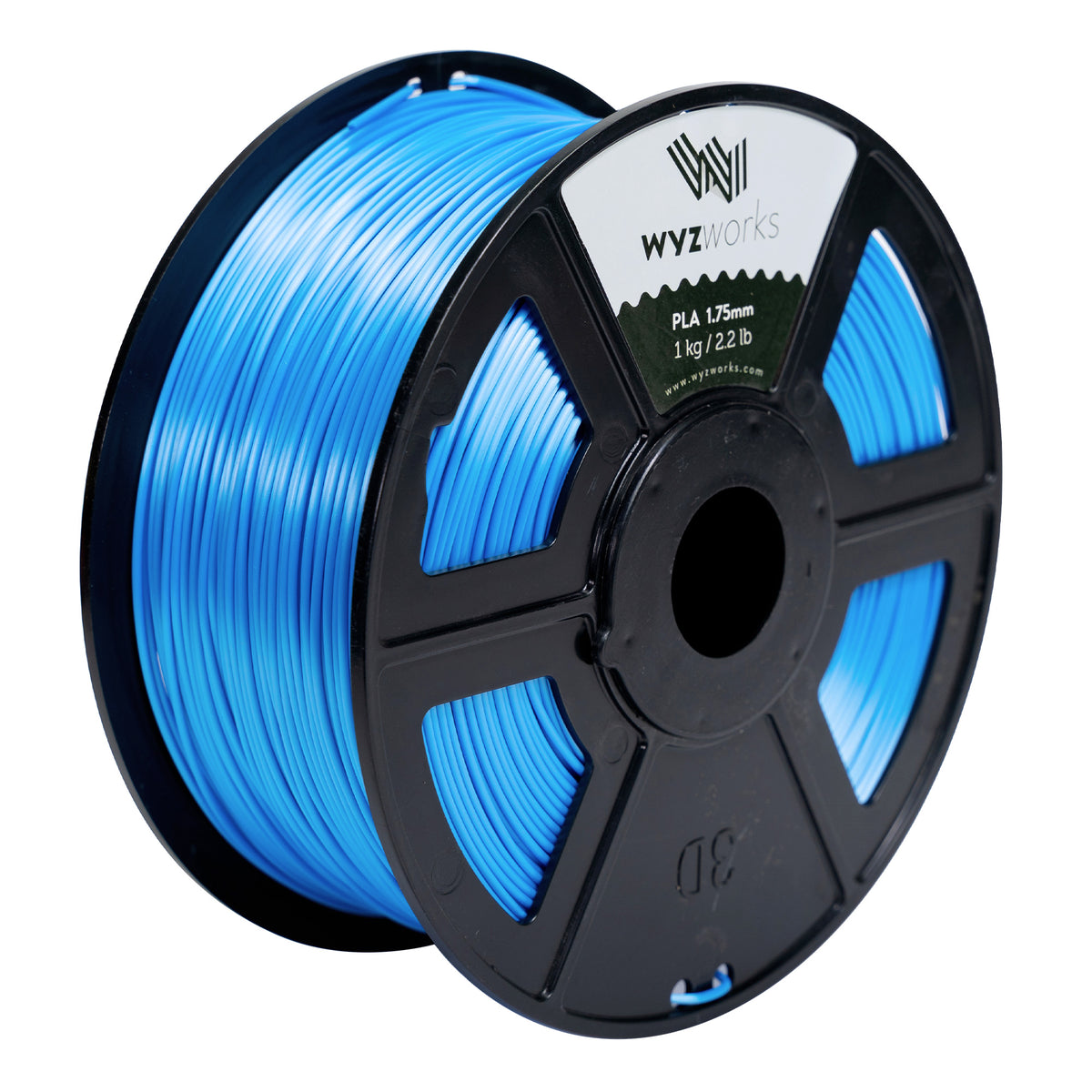 WYZworks PLA 1.75mm [ SILK BLUE ] Premium Thermoplastic Polylactic Acid 3D Printer Filament - Dimensional Accuracy +/- 0.05mm 1kg / 2.2lb + [ Multiple Color Options Available ]