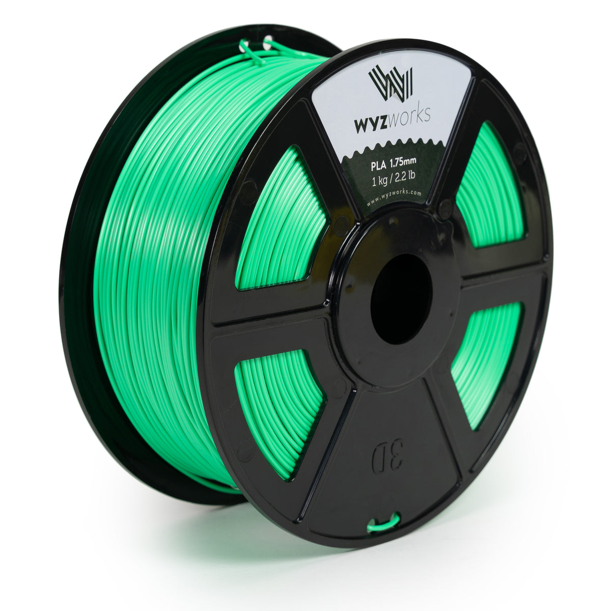 WYZworks PLA 1.75mm [ Silk Green ] Premium Thermoplastic Polylactic Acid 3D Printer Filament - Dimensional Accuracy +/- 0.05mm 1kg / 2.2lb + [ Multiple Color Options Available ]