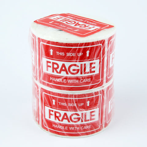 3" x 5" Handle With Care Fragile Label Warning Sticker - 2500 Pieces