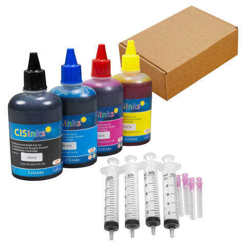 CISinks GI-290 Refill Ink Bottle Set Replacement for PIXMA G4200 G4210 G3200 1200 2200 + Refill Tool Kit Blunt Injectors