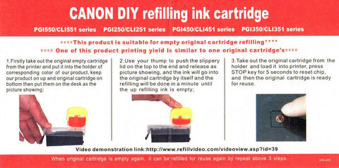 DIY Cartridge Mate for Canon PGI-280 CLI-281 XL Cartridge Ink Refill 5 Color