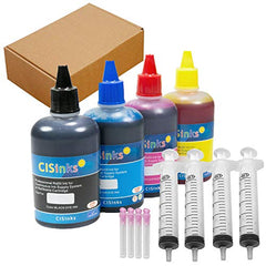 CISinks GI-290 Refill Ink Bottle Set Replacement for PIXMA G4200 G4210 G3200 1200 2200 + Refill Tool Kit Blunt Injectors