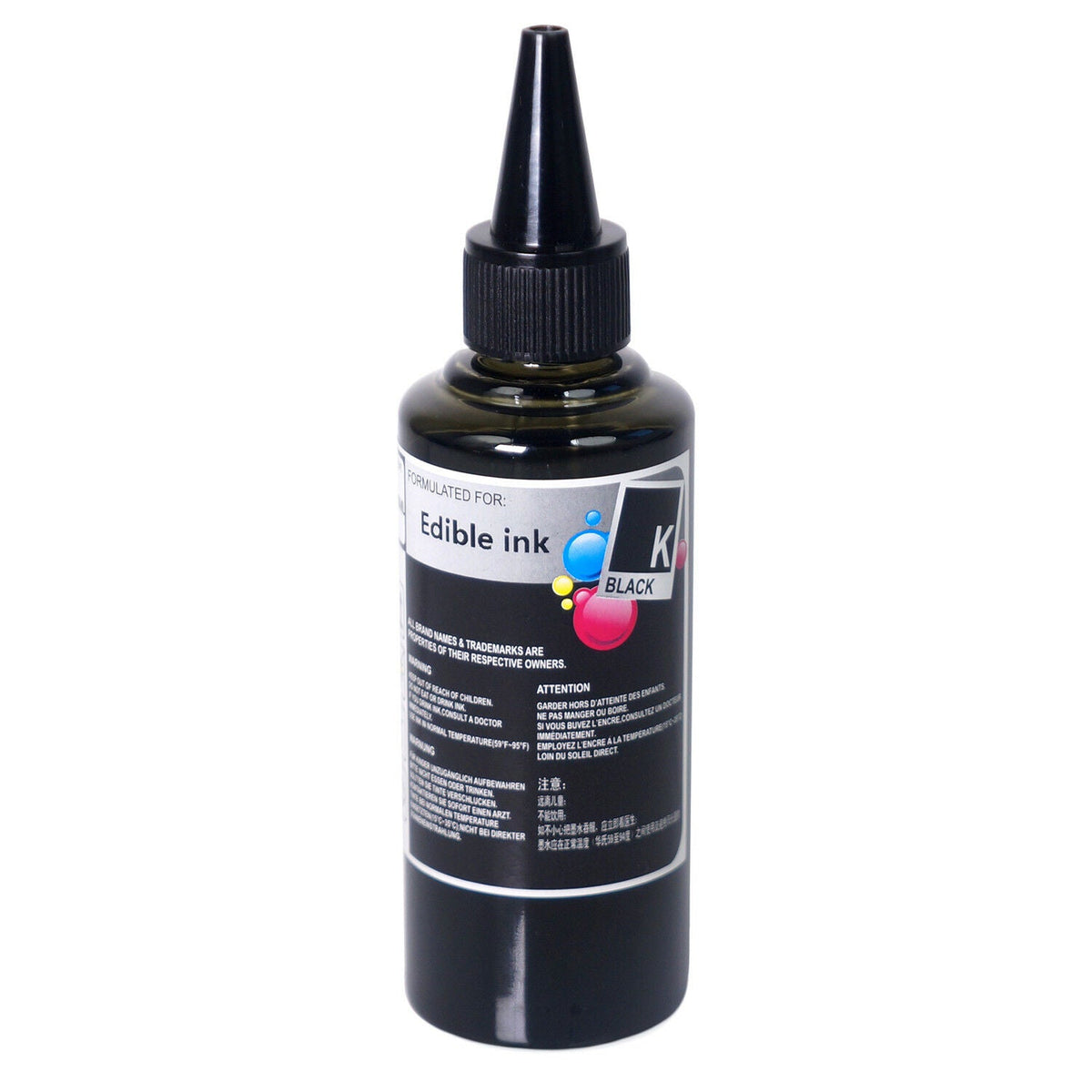 100ml Black Edible Ink Refill Bottle Compatible for Canon Cartridge