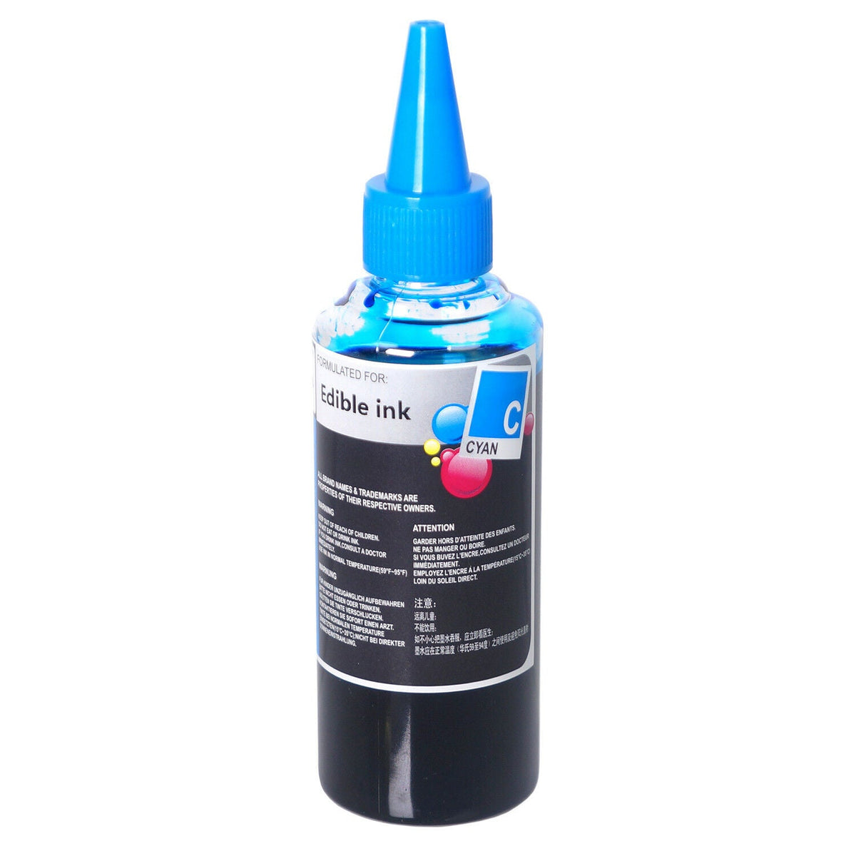 100ml Cyan Edible Ink Refill Bottle Compatible for Canon Cartridge