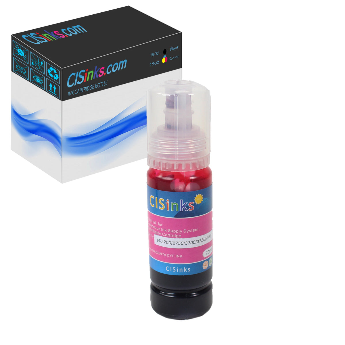 T502 Dye Refill Ink Bottle Set Replacement for Expression  (Magenta)