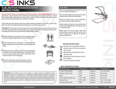 CISinks 50 sheet A3+ Sublimation Ink Transfer Paper Heat Press For Inkjet Printer 13x19
