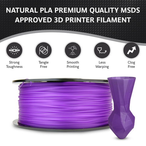 WYZworks PLA 1.75mm [ TRANSLUCENT PURPLE ] Premium Thermoplastic Polylactic Acid 3D Printer Filament - Dimensional Accuracy +/- 0.05mm 1kg / 2.2lb + [ Multiple Color Options Available ]