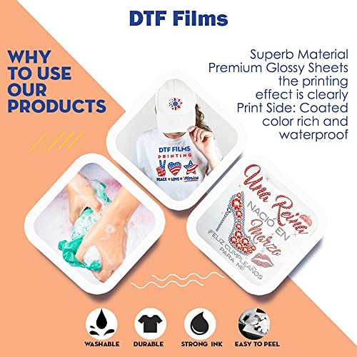 DTF Film 100 Sheets A3 11.75" x 16.5" Hot/Cold Peel PET Heat Transfer Paper for Sublimation