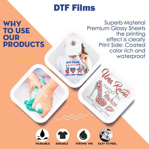 Cisinks Premium DTF Transfer Film 13"x19" - A3 plus Hot/Cold Peel 120 Sheets Matte Clear PreTreat PET Heat Transfer Paper for DIY Direct Print on All Fabric and Colors T-Shirts Textile