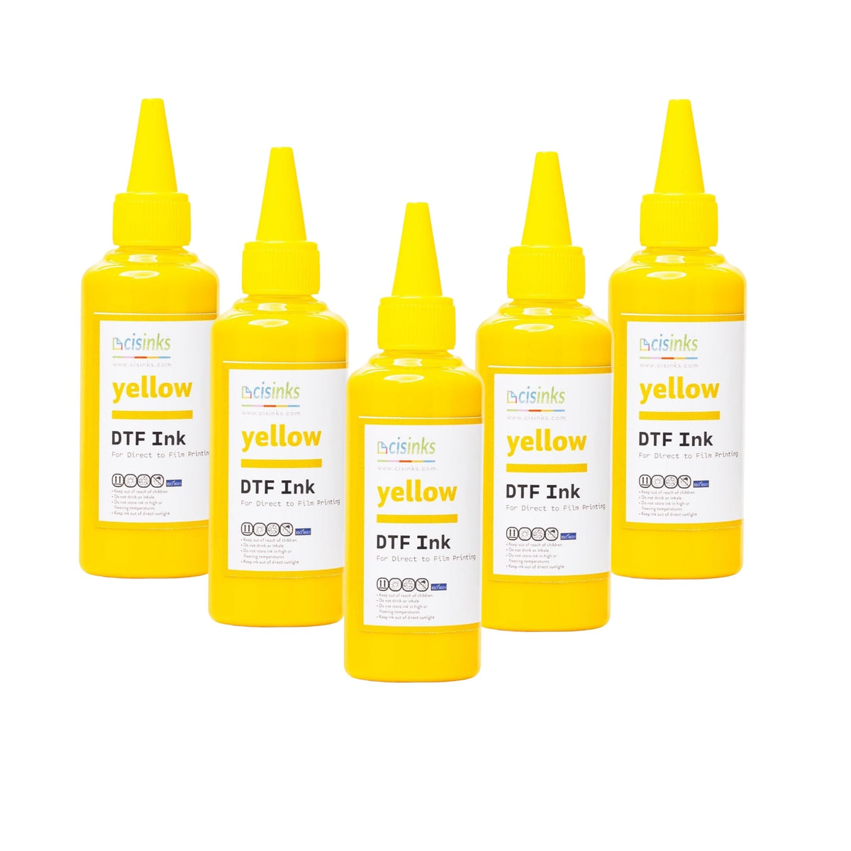Cisinks Premium DTF Ink Bottle Refill Set 500ML- Direct to Film Heat Transfer Printing, Conversion Kit, Compatible w/DTF Film-Yellow