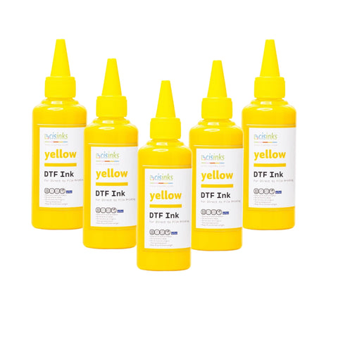 Cisinks Premium DTF Ink Bottle Refill Set 500ML- Direct to Film Heat Transfer Printing, Conversion Kit, Compatible w/DTF Film-Yellow