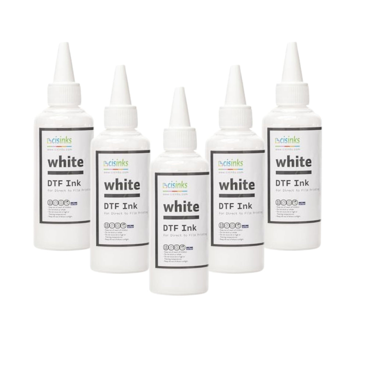 Cisinks Premium DTF Ink Bottle Refill Set 500ML- Direct to Film Heat Transfer Printing, Conversion Kit, Compatible w/DTF Film-White