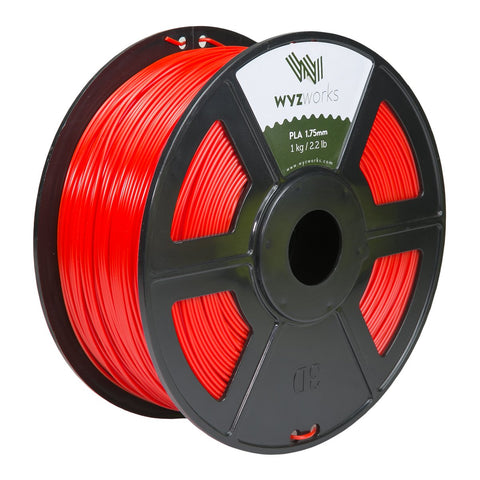 WYZworks PLA 1.75mm [ RED ] Premium Thermoplastic Polylactic Acid 3D Printer Filament - Dimensional Accuracy +/- 0.05mm 1kg / 2.2lb + [ Multiple Color Options Available ]