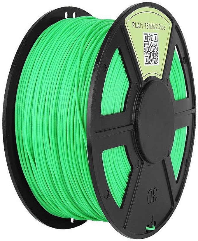WYZWorks 3D Printer Filament 1.75mm PLA Thermoplastic Polylactic Acid 3.0lb [ Green Glow Green ]