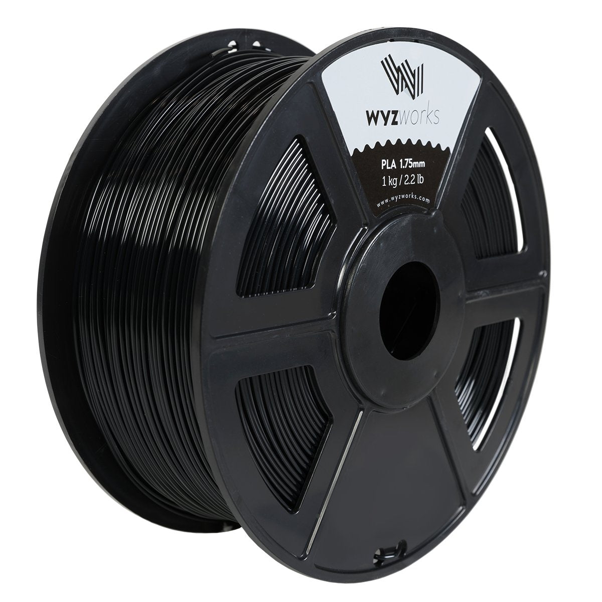 WYZworks PLA 1.75mm [ BLACK ] Premium Thermoplastic Polylactic Acid 3D Printer Filament - Dimensional Accuracy +/- 0.05mm 1kg / 2.2lb + [ Multiple Color Options Available ]