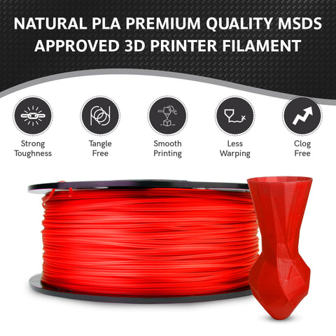 WYZworks PLA 1.75mm [ TRANSLUCENT RED ] Premium Thermoplastic Polylactic Acid 3D Printer Filament - Dimensional Accuracy +/- 0.05mm 1kg / 2.2lb + [ Multiple Color Options Available ]