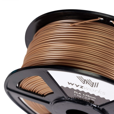 WYZworks PLA 1.75mm [ DARK GOLD ] Premium Thermoplastic Polylactic Acid 3D Printer Filament - Dimensional Accuracy +/- 0.05mm 1kg / 2.2lb + [ Multiple Color Options Available ]