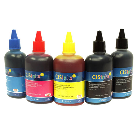 Universal Dye Ink Refill Bottle Set - 5 Combo