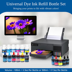 Ink Set Compatible for Canon PGI-250 CLI-251 5x500mL Bottle Set, Compatible for PIXMA MG5420 MG5520 MG5620 MG6420 MG6620 MX922 IP7220 iX6820