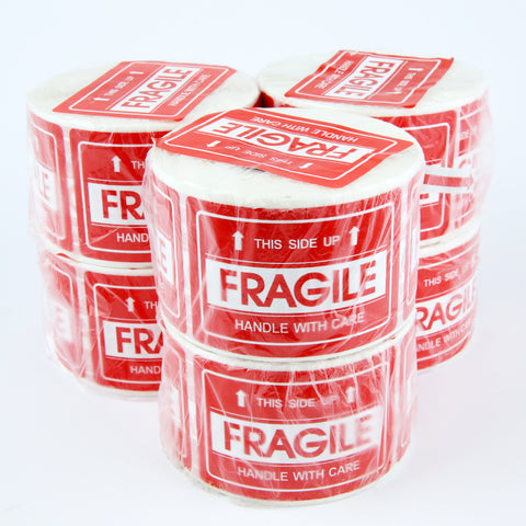 3" x 5" Handle With Care Fragile Label Warning Sticker - 3000 Pieces