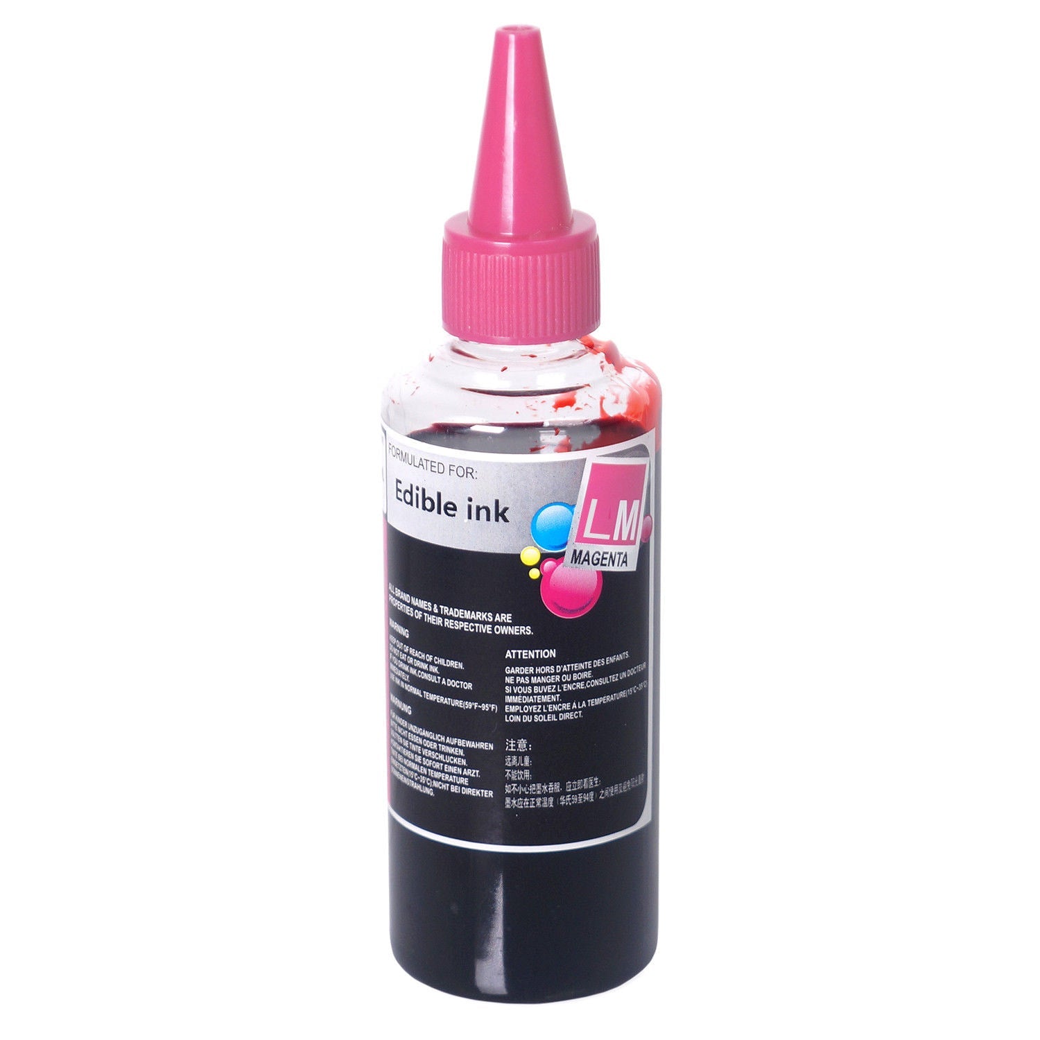 100ml Light Magenta Edible Ink Refill Bottle Compatible for Canon Cartridge
