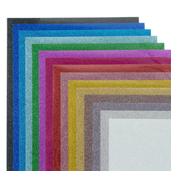 12" x 10" Assorted Colors Glitter Heat Transfer Vinyl  - 15 Sheets